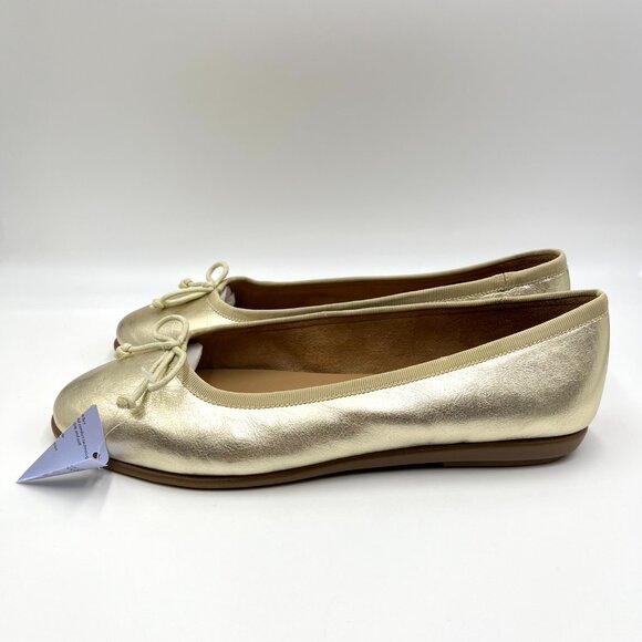12W‎ 12 WIDE WIDTH Aerosoles Homebet Gold Ballet Flats Shoes - Picture 6 of 15